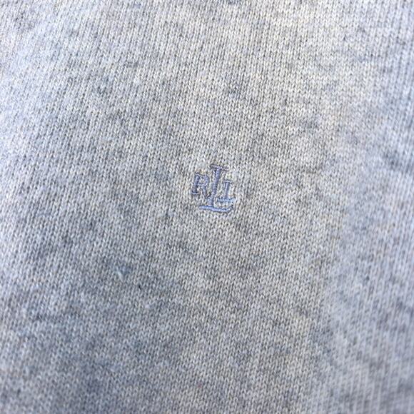 Lauren Ralph Lauren Silk Cashmere Pearl Button Cardigan Sweater Grey Gray XL - Picture 6 of 6